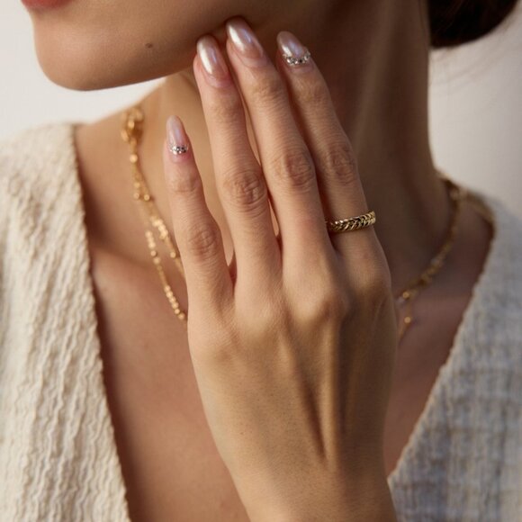 ✨ Artisan Original Braided Wheat Cuff Ring | S925 Gold Adjustable - Picture 7 of 9